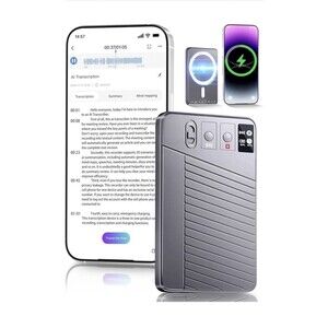Aungsel Note AI Voice Recorder ChatGPT PLAUD Alternative 64GB 3000mAh Gray